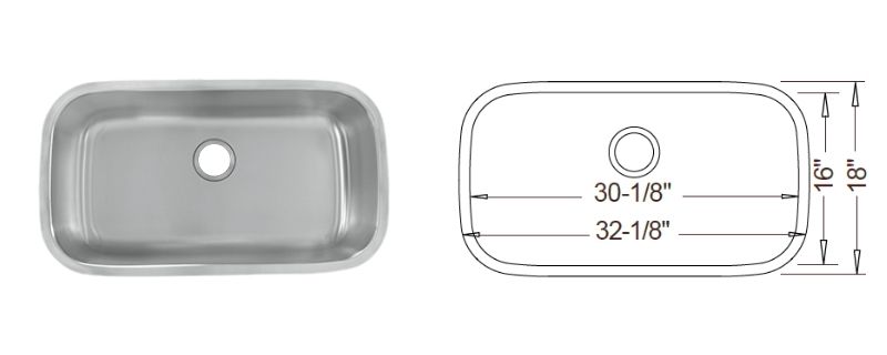 Large Rectangle Single Bowl - Ursa