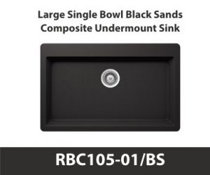 Large Single Bowl Duragranit Quartz Kitchen Sink in Black