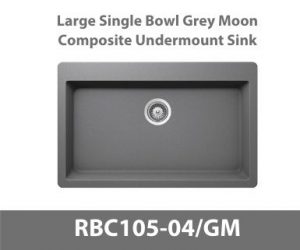 Large Single Bowl Duragranit Quartz Kitchen Sink in Grey