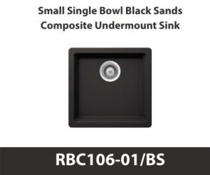 Small Single Bowl Duragranit Quartz Undermount Sink in Black