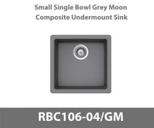 Small Single Bowl Duragranit Quartz Undermount Sink in Grey