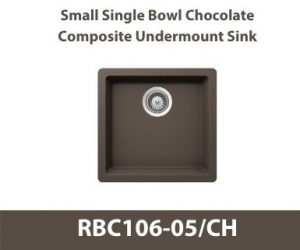Small Single Bowl Duragranit Quartz Undermount Sink in Chocolate