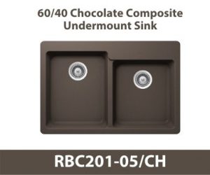 60/40 Duel Bowl Duragranit Composite Quartz Undermount Kitchen Sink in Brown
