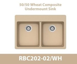50/50 Equal Bowl Duragranit Composite Quartz Undermount Kitchen Sink in Tan