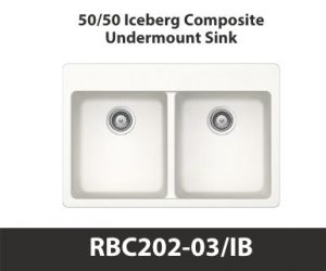 50/50 Equal Bowl Duragranit Composite Quartz Undermount Kitchen Sink in White