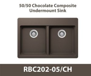 50/50 Equal Bowl Duragranit Composite Quartz Undermount Kitchen Sink in Brown