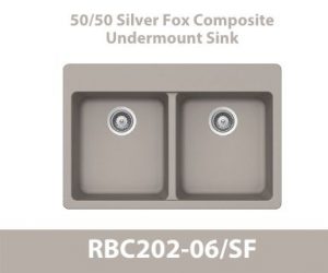 50/50 Equal Bowl Duragranit Composite Quartz Undermount Kitchen Sink in Taupe