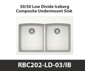 50/50 Low Divide Equal Bowl Duragranit Composite Quartz Undermount Kitchen Sink in White