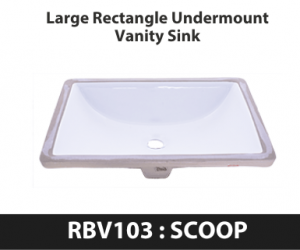 Large Rectangle Undermount Vanity Sink