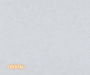 Crystal Quartz - A slab of engineered stone, Quartz, featuring a light & cool base with very tight stipples of white, gray and blue - Polished Finish