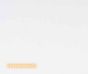 Feather White Quartz - A slab of engineered stone, Quartz, featuring a light & neutral base with very tight stipple of light gray and white - Polished Finish