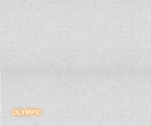 Olympic Quartz - A slab of engineered stone, Quartz, featuring a neutral base with very tight stipple of gray, blue and white - Polished Finish