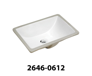 SIRUS Large Rectangle Lavatory Sink, White Porcelain 2646-0612