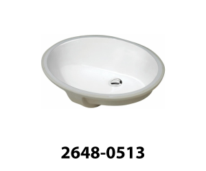H-1512W CRUX Small Oval Lavatory Sink, White Porcelain 2648-0513
