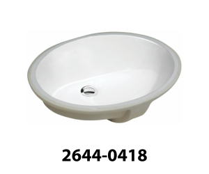 H-1714W POLARIS Large Oval Lavatory Sink, White Porcelain 2644-0418